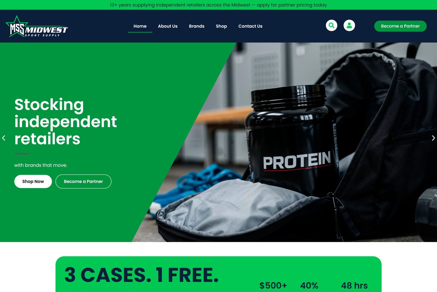 Midwest Sport Supply wholesale storefront homepage