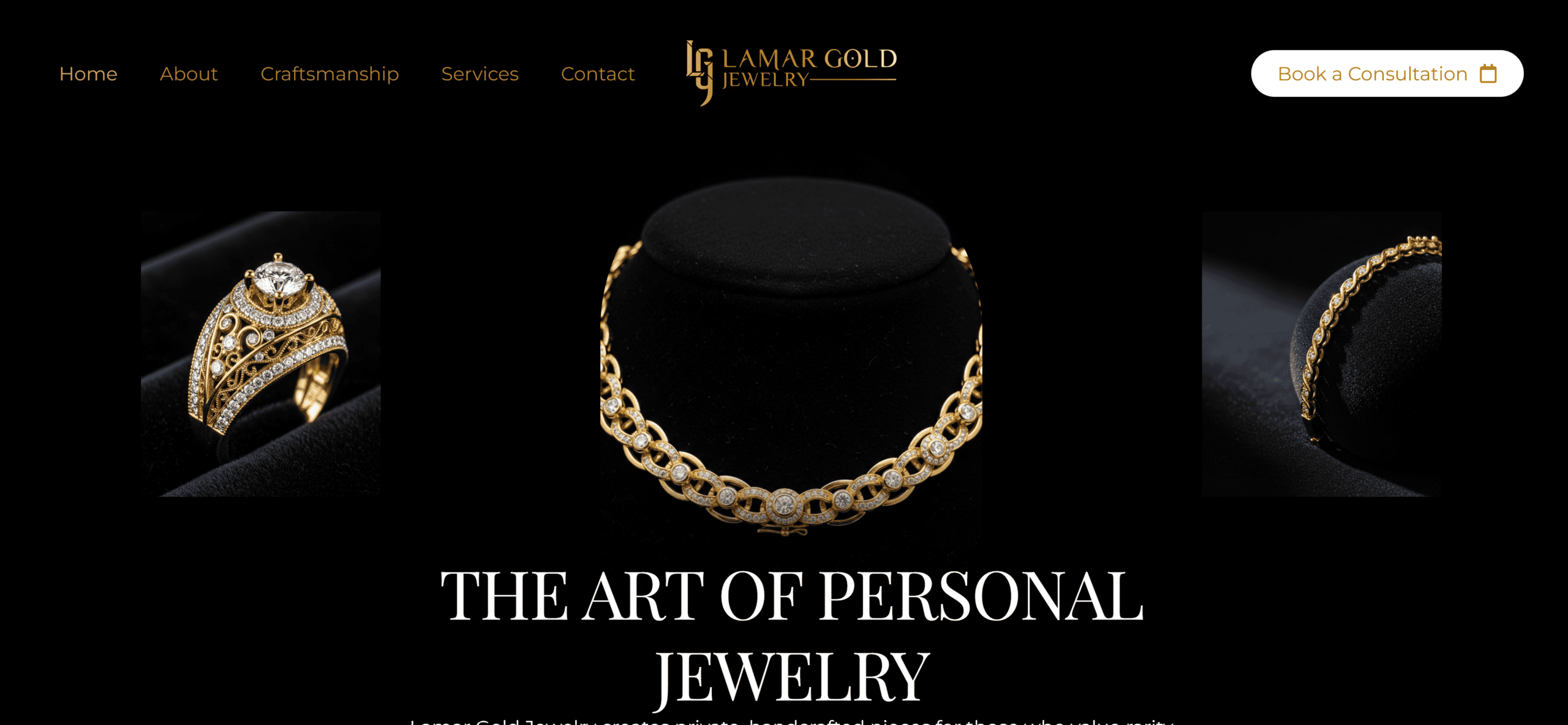 Lamar Gold Jewelry website homepage