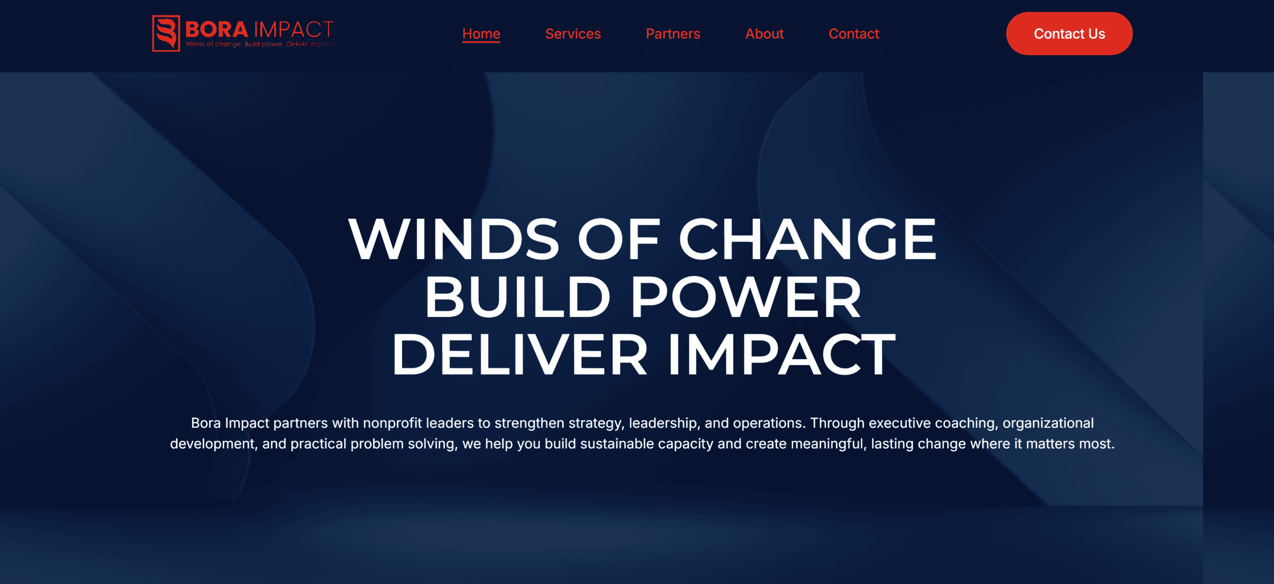 Bora Impact website homepage