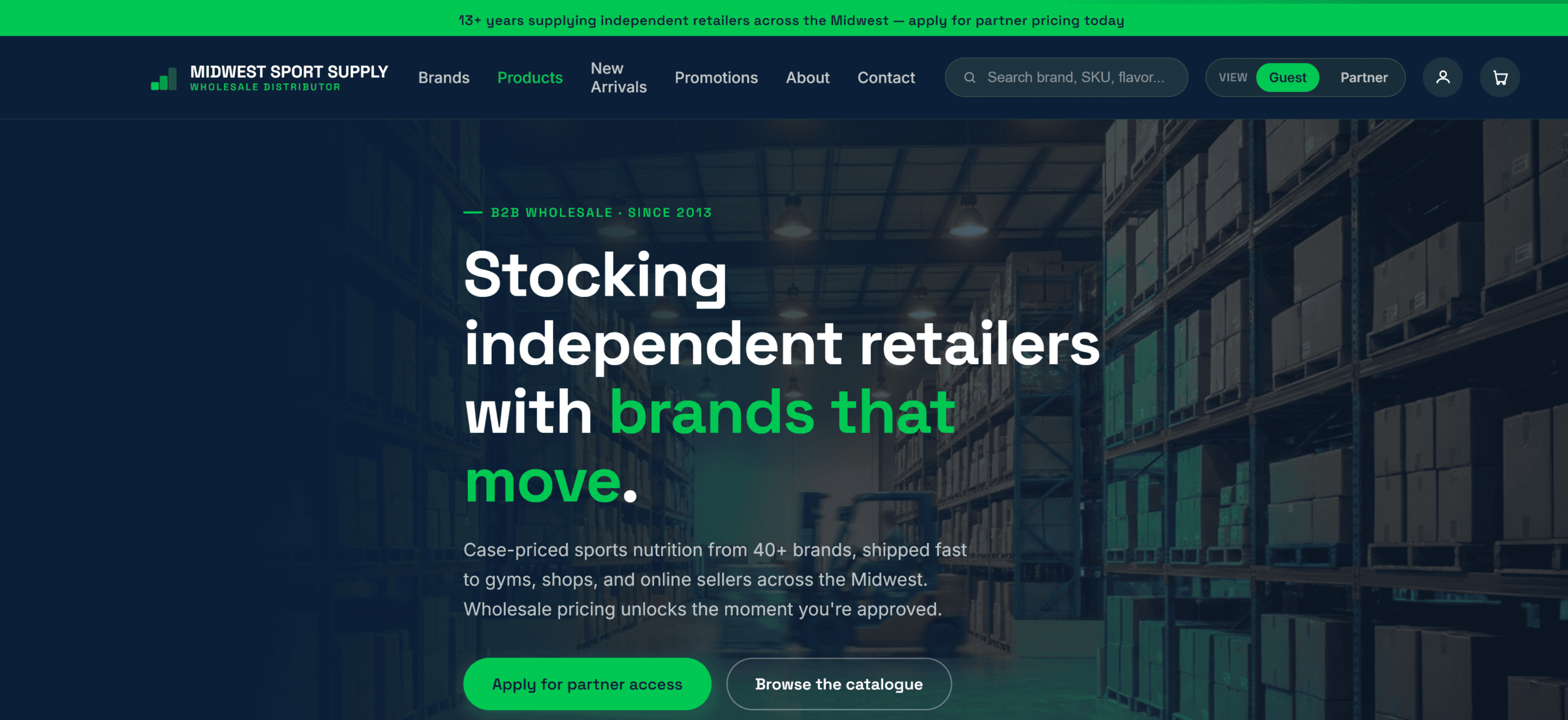 Midwest Sport Supply wholesale storefront