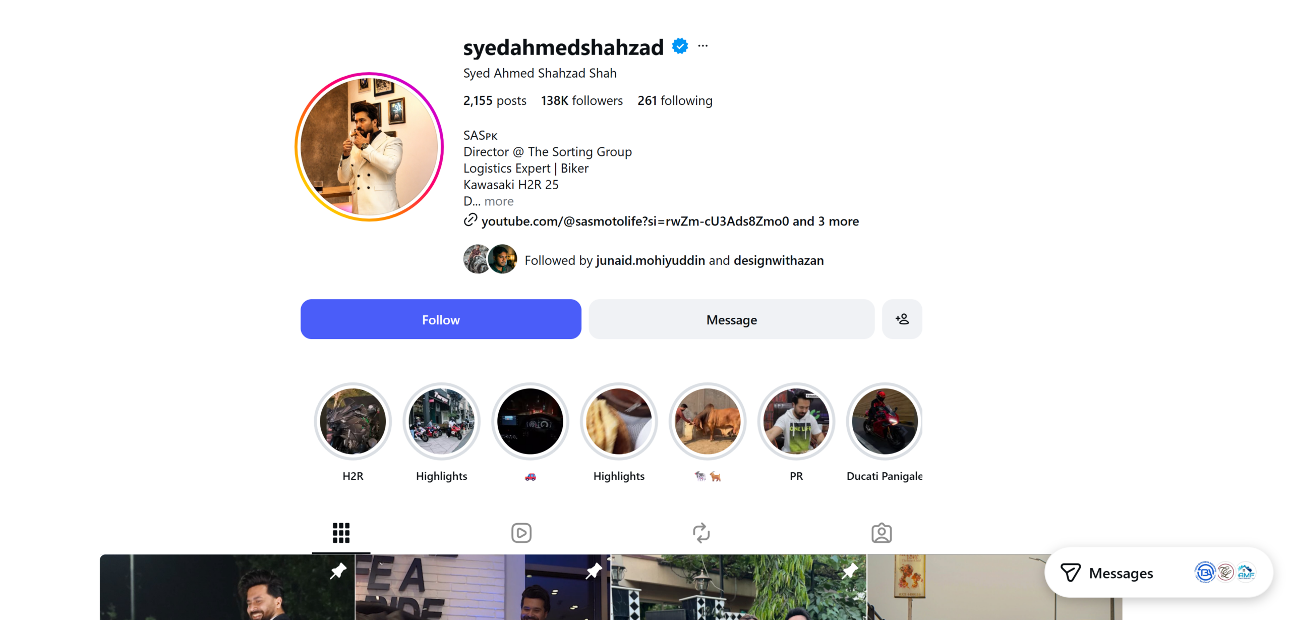 Instagram social media management case study for a lifestyle and automotive personal brand