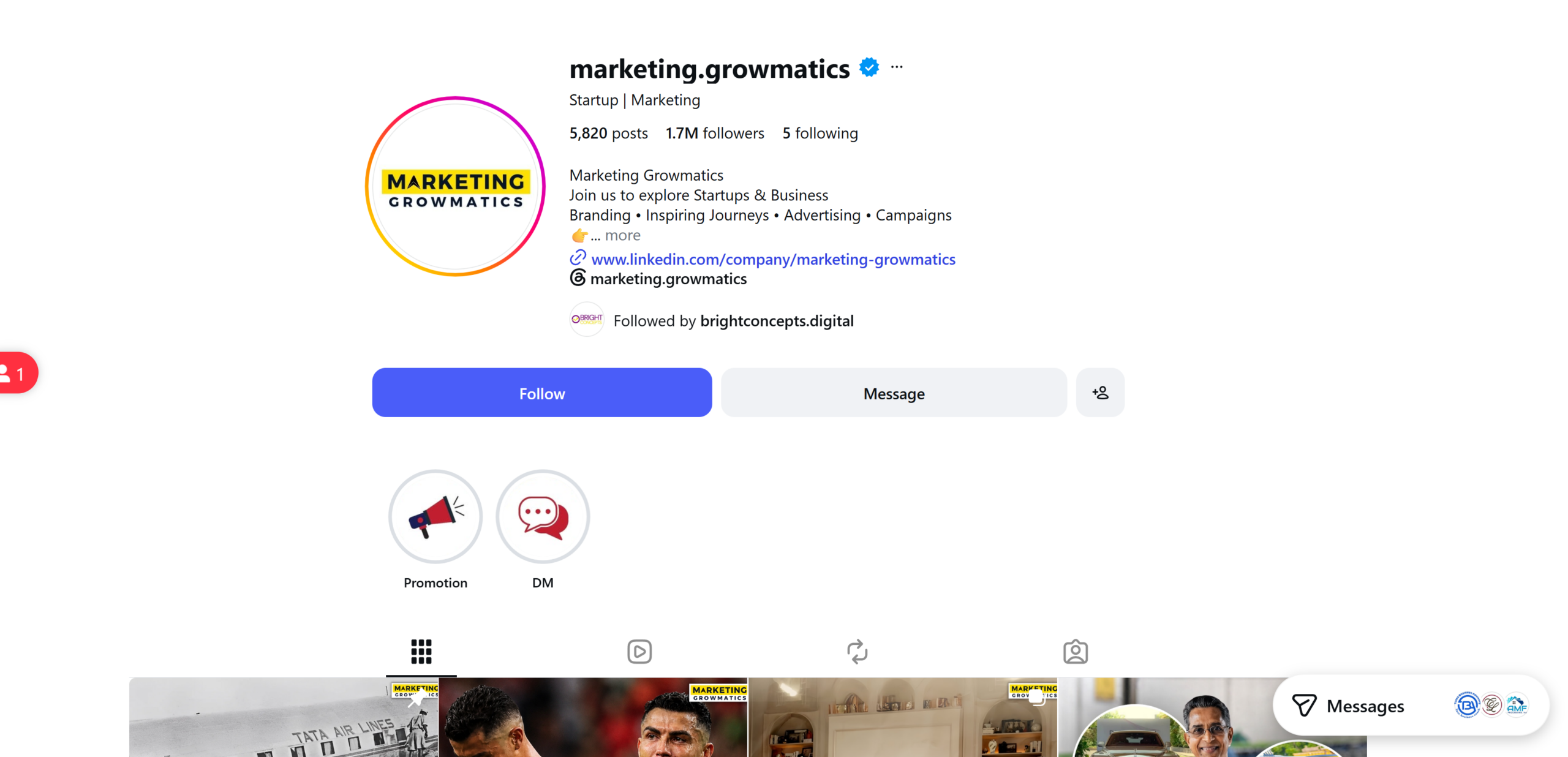Instagram content management case study for a large-scale marketing and startup media page